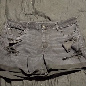 NWOT American Eagle Outfitters Black Ripped Jean Shorts